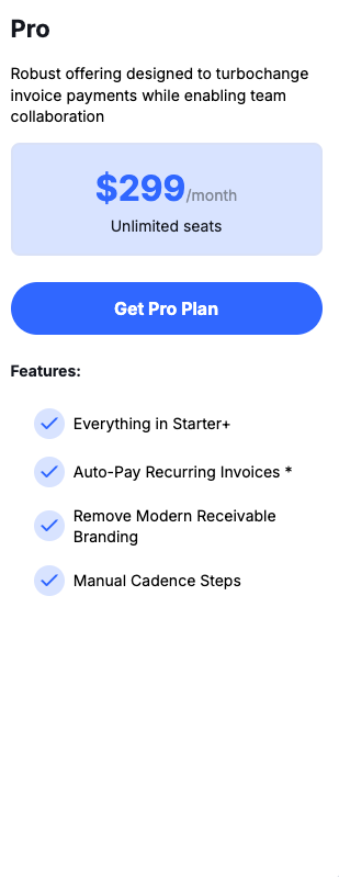 Modern Receivable Pro Package